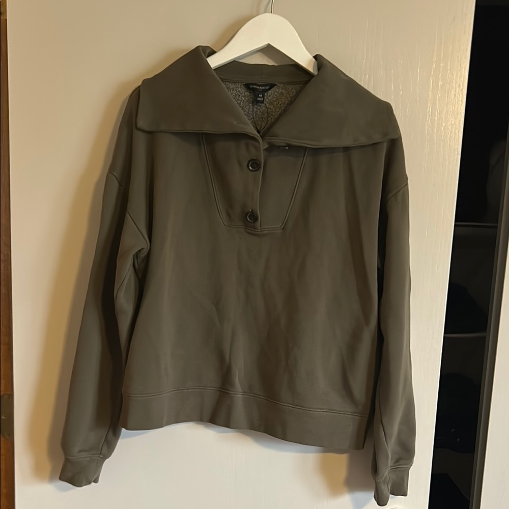 Banana Republic Factory Olive Pullover Sweatshirt